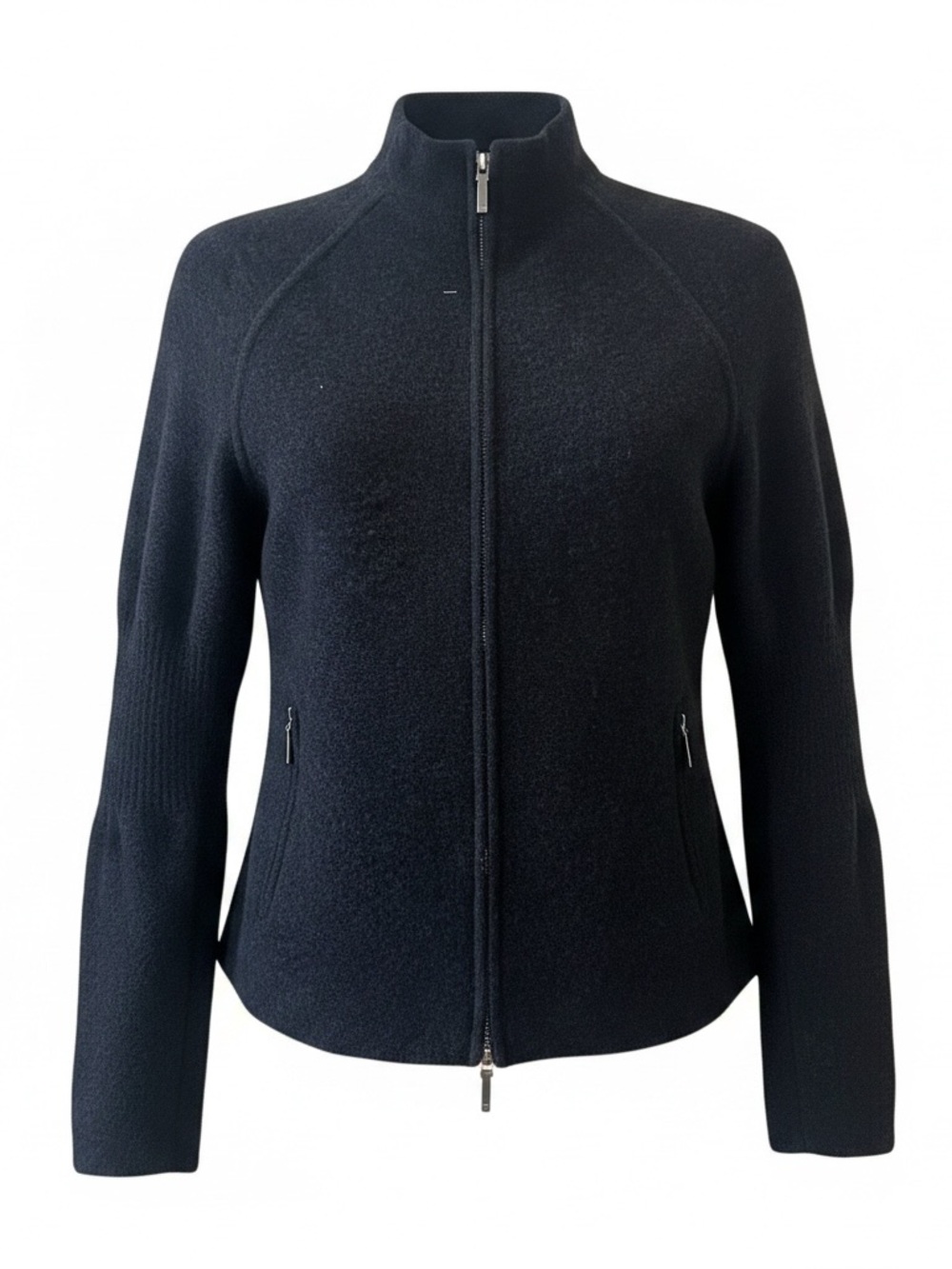 Lauren Ralph Lauren Black 100% Merino Wool Tight Knit Full Zip
Sweater Womens M